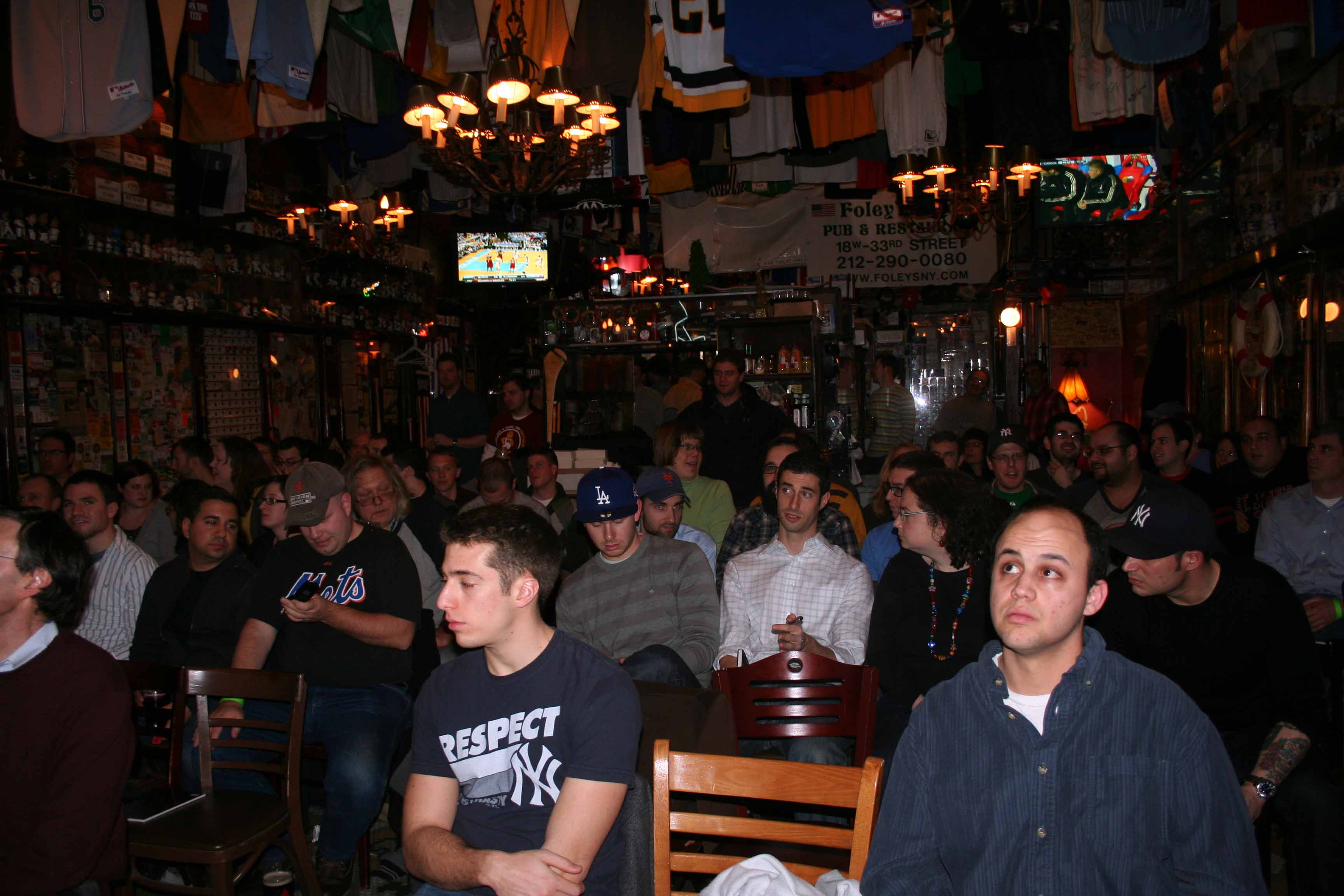 Members gather at Foley's Pub for the Baseball Prospectus SABR Day Summit.